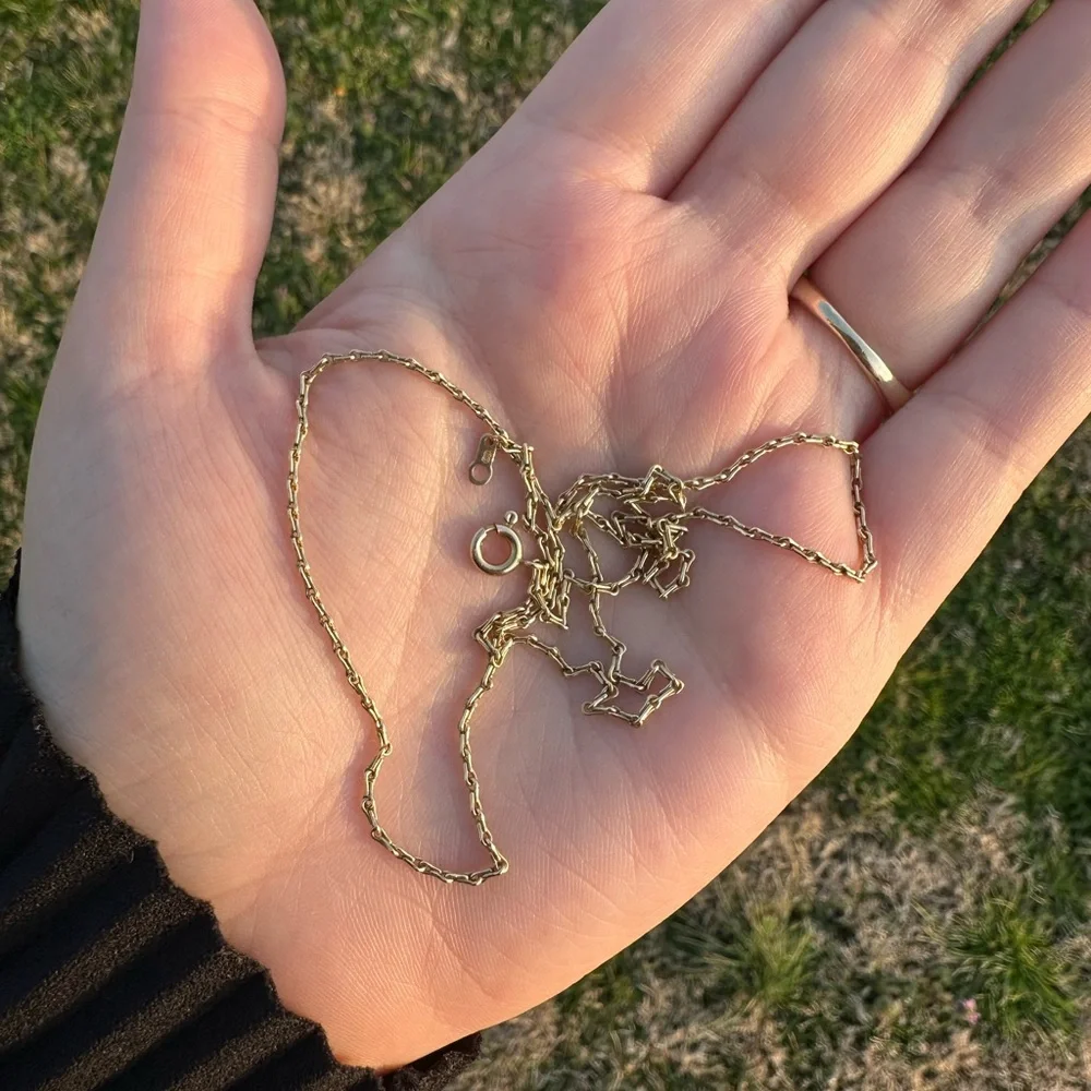 Vintage 14k wheat (?) chain necklace - Picture 4 of 8